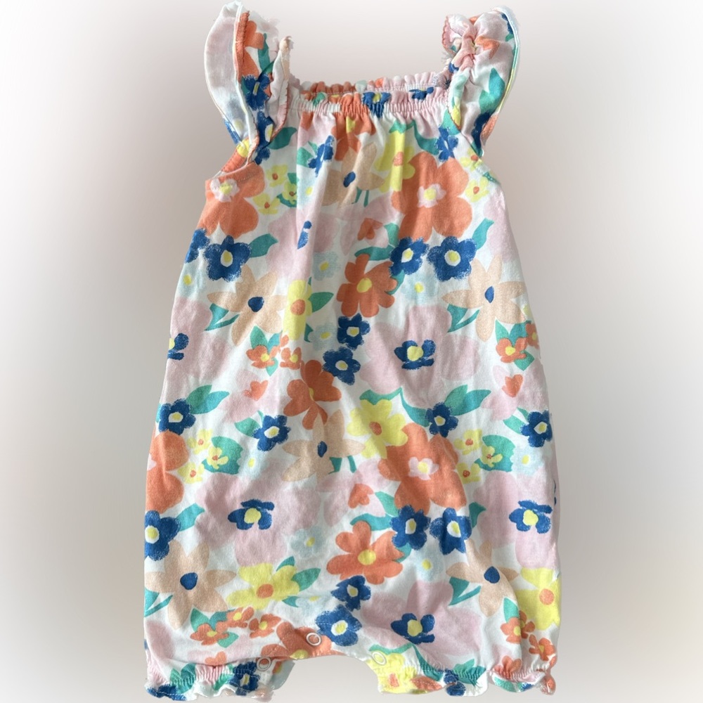 Carters baby girl bright floral romper